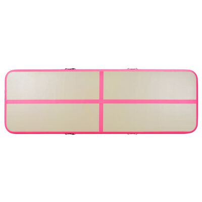 vidaXL Strunjača na napuhavanje s crpkom 600 x 100 x 10 cm PVC roza