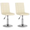 vidaXL Okretne blagovaonske stolice od tkanine 2 kom krem