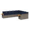 vidaXL 9-dijelni set vrtnih sofa od poliratana s jastucima sivi