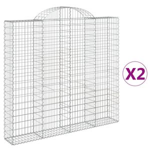vidaXL Lučne gabionske ko&scaron;are 2 kom 200x30x180/200cm pocinčano željezo