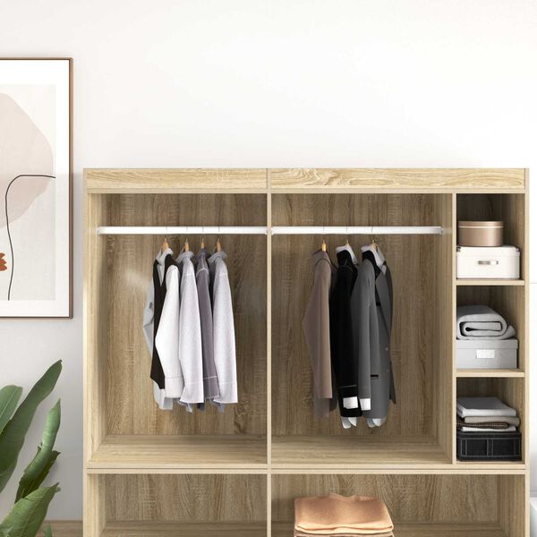 vidaXL Cijev za ormar 2 pcs Srebrno 764 x 15 x 29 mm