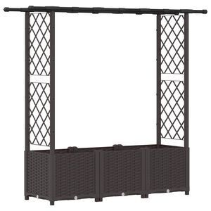 vidaXL Povi&scaron;eni krevet s mrežom i krovom Smeđa 162,5 x 40 x 136 cm PP
