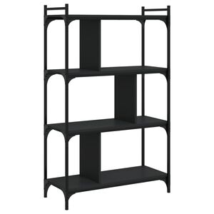 vidaXL Regal za knjige s 4 razine crni 76x32x123 cm konstruirano drvo