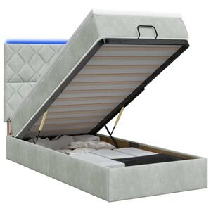 vidaXL Krevet od pjene s madracem i LED-om Svjetlosiva 80 x 200 cm