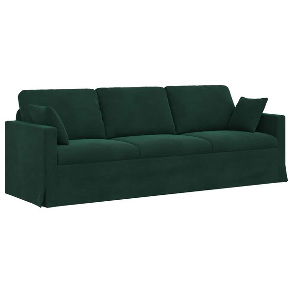 vidaXL Sofa Tamnozelena 228 x 78 x 80 cm Bar&scaron;un
