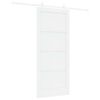 vidaXL Klizna vrata Bijelo 86 x 198,5 cm Čvrsto borovo drvo