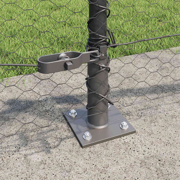 vidaXL Stup za ogradu Siva 50 x 0,4 m (25 mm mreža) Čelik i PVC