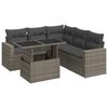 vidaXL 6-dijelni set vrtnih sofa od poliratana s jastucima sivi