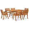vidaXL Vrtni blagovaonski set od 7 dijelova 150x90 cm masivno drvo akacije