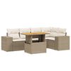vidaXL 6-dijelni set vrtnih sofa s jastucima bež od poliratana