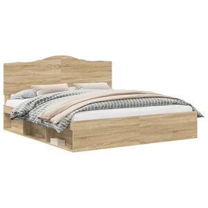 vidaXL Krevetna konstrukcija Sonoma 200 x 200 cm Čvrsto borovo drvo