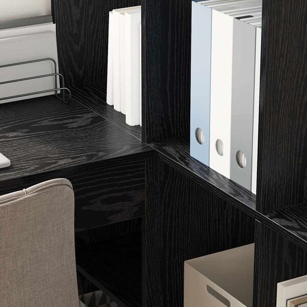 vidaXL Kutni stol s policom Crni hrast 101,5 x 149,5 x 149,5 cm