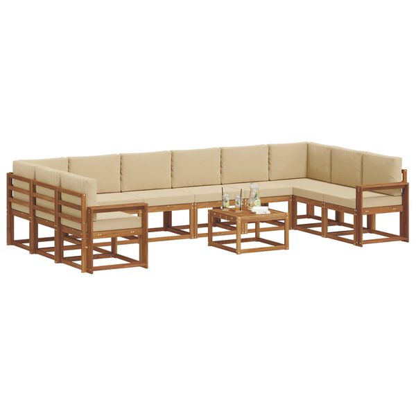 vidaXL Set vanjskih sofa s jastukom 11 pcs Prirodna i bež