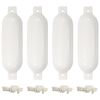 vidaXL Bokobrani za brod 4 kom bijeli &Oslash; 14 x 50 cm PVC