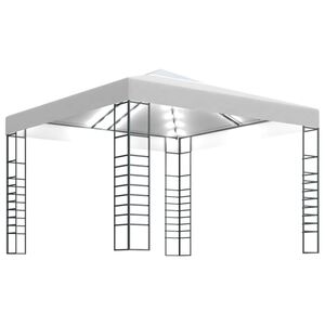 vidaXL Vrtni &scaron;ator s LED svjetlosnim trakama 3 x 3 m bijeli