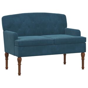 vidaXL Ljubavni kauč s gumbima Plava 111 x 65 x 79 cm Bar&scaron;un