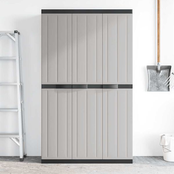 vidaXL Vanjski ormarić za pohranu sivo-crni 97 x 37 x 165 cm PP