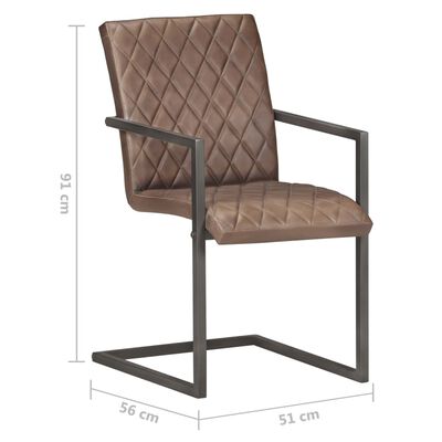 vidaXL Konzolne blagovaonske stolice od prave kože 6 kom smeđe