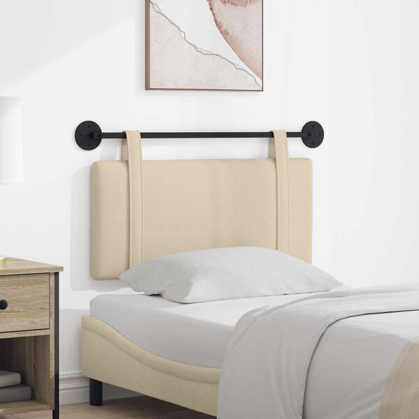 vidaXL Držeće uzglavlje Zidne Jednobojno Krema 90 x 55 x 5 cm tkanina