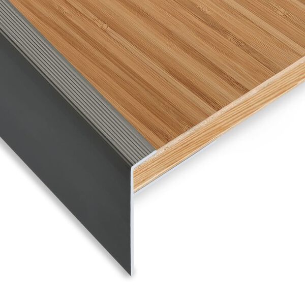 vidaXL Rubnjaci za stepenice F-oblika 15 kom aluminijski 134 cm smeđi