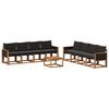 vidaXL Set vanjskih sofa s jastukom 9 pcs Prirodna i crna