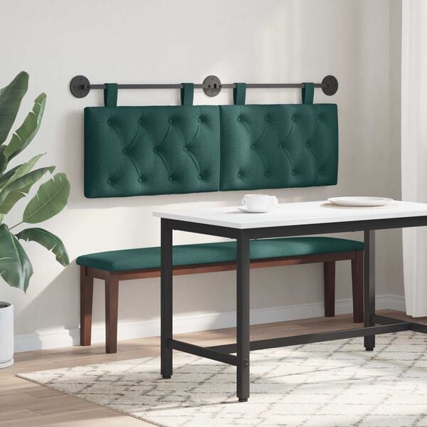 vidaXL Držeće uzglavlje Zidne Tamnozelena 150 x 55 x 7 cm tkanina