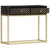 vidaXL Konzolni stol crno-zlatni 90 x 30 x 75 cm masivno drvo manga