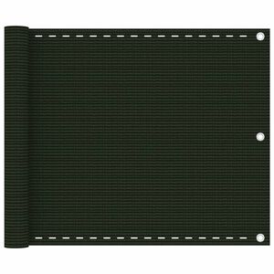 vidaXL Balkonski zastor tamnozeleni 75 x 500 cm HDPE