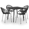 vidaXL 5-dijelni vrtni blagovaonski set od PVC ratana crni