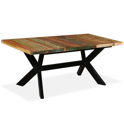 vidaXL Blagovaonski stol od masivnog obnovljenog drva i čelika 180 cm