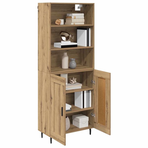 vidaXL Highboard Umjetnički hrast 69,5 x 34 x 180 cm