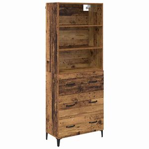 vidaXL Highboard Staro drvo 69,5 x 34 x 180 cm Konstruirano drvo