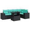 vidaXL 6-dijelna vrtna garnitura s jastucima crna