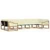vidaXL Set vanjskih sofa s jastukom 7 pcs Bijela i krem
