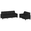 vidaXL 2-dijelni set sofa s jastucima crni od umjetne kože