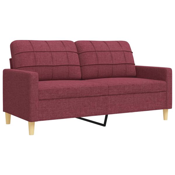 vidaXL 2-dijelni set sofa crvena boja vina od tkanine