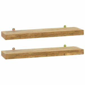 vidaXL Zidne police 2 kom 60 x 15 x 4 cm od masivne tikovine