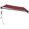vidaXL Tenda na automatsko uvlačenje bordo 350x250 cm
