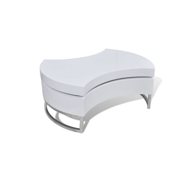 vidaXL Stolić za kavu podesivog oblika visoki sjaj bijeli