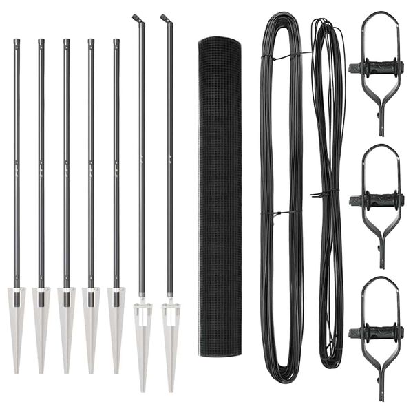 vidaXL Stup za ogradu Siva 10 x 1,2 m (19 x 19 mm mreža) Čelik i PVC