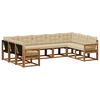 vidaXL Set vanjskih sofa s jastukom 9 pcs Prirodna i bež