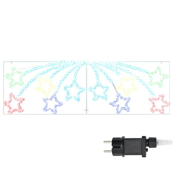 vidaXL Božićna zvijezda s 432 LED svjetlima Šareni 180 x 57 cm PVC