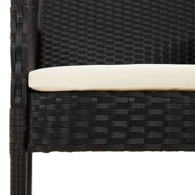 vidaXL Vrtne stolice s jastucima 4 kom od poliratana crne