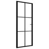 vidaXL Sobna vrata od stakla ESG i aluminija 83 x 201,5 cm crna