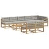 vidaXL Set vanjskih sofa 9 pcs Bijela i svjetlosiva 79 x 79 x 37 cm