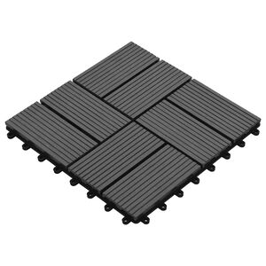 vidaXL Pločice za decking 11 pcs Sivi 30 x 30 cm Drvoplastična smjesa