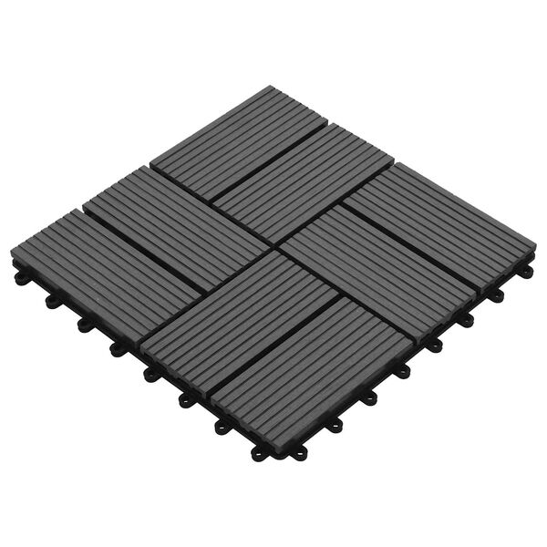 vidaXL Pločice za decking 11 pcs Sivi 30 x 30 cm Drvoplastična smjesa
