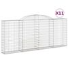 vidaXL Lučne gabionske ko&scaron;are 11kom 300x30x120/140cm pocinčano željezo