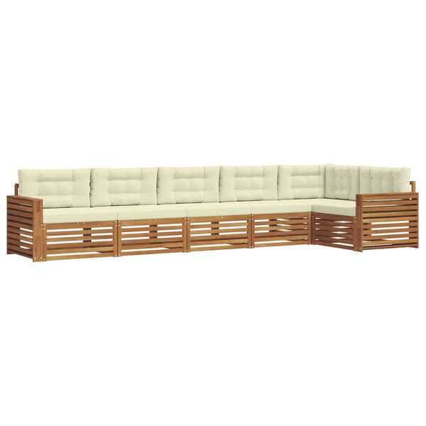 vidaXL Set vanjskih sofa s jastukom 6 pcs Prirodna i krem