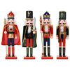 vidaXL Božićni nutcracker TURKU 4 kom. Crvena i Crna 38 cm